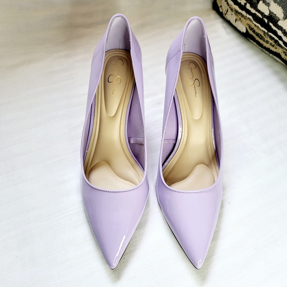 Jessica Simpson Womens Setria Patent Slip-On Pumps 10M - Picture 4 of 9